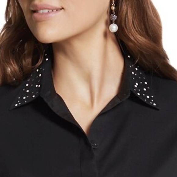 Chico's EFFORTLESS GLAM COLLAR CALLIE SHIRT - Picture 3 of 4